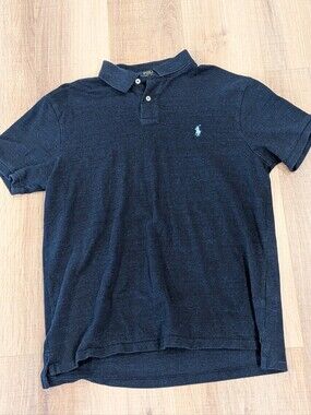 Polo Ralph Lauren Slim Fit Polo Shirt Navy Blue Pony Logo Men’s XL Cotton